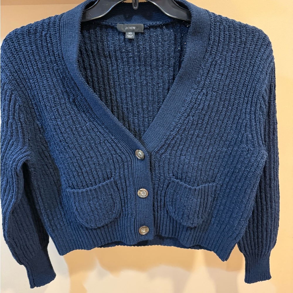 J. Crew Women's Deep Blue Cardigan Sweater